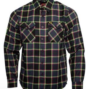 DIXXON Limited Edition Punk Rock Museum Black, Pink andGreen Plaid Shirt